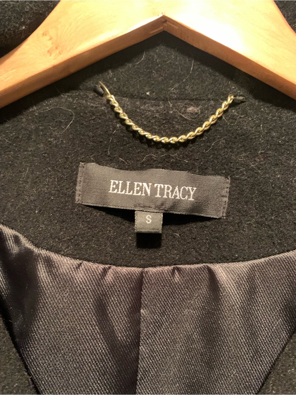 ELLEN TRACY Faux Fur Trimmed Wool Blend Cape Coat - Picture 3 of 16